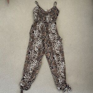 Dress Forum Brown Snakeskin Jumpsuit